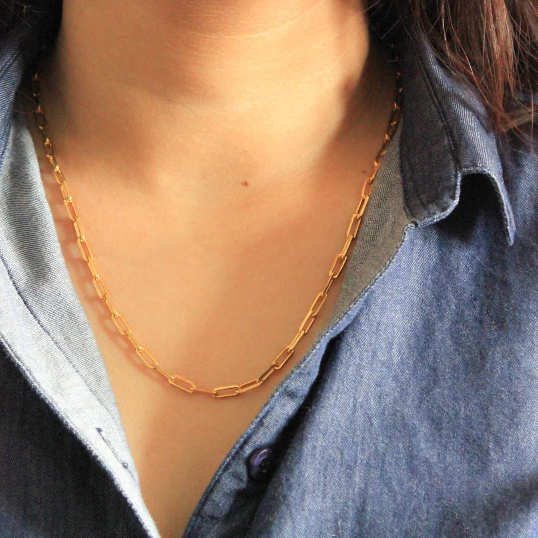 Paper Clip Chain Necklace - SOMYA LONDON