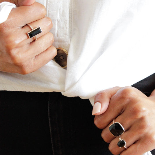 Sterling Silver Black Onyx Rings, rings black stone, black onyx ring silver, rings black stone, women sterling silver black onyx rings, women's black onyx silver ring,