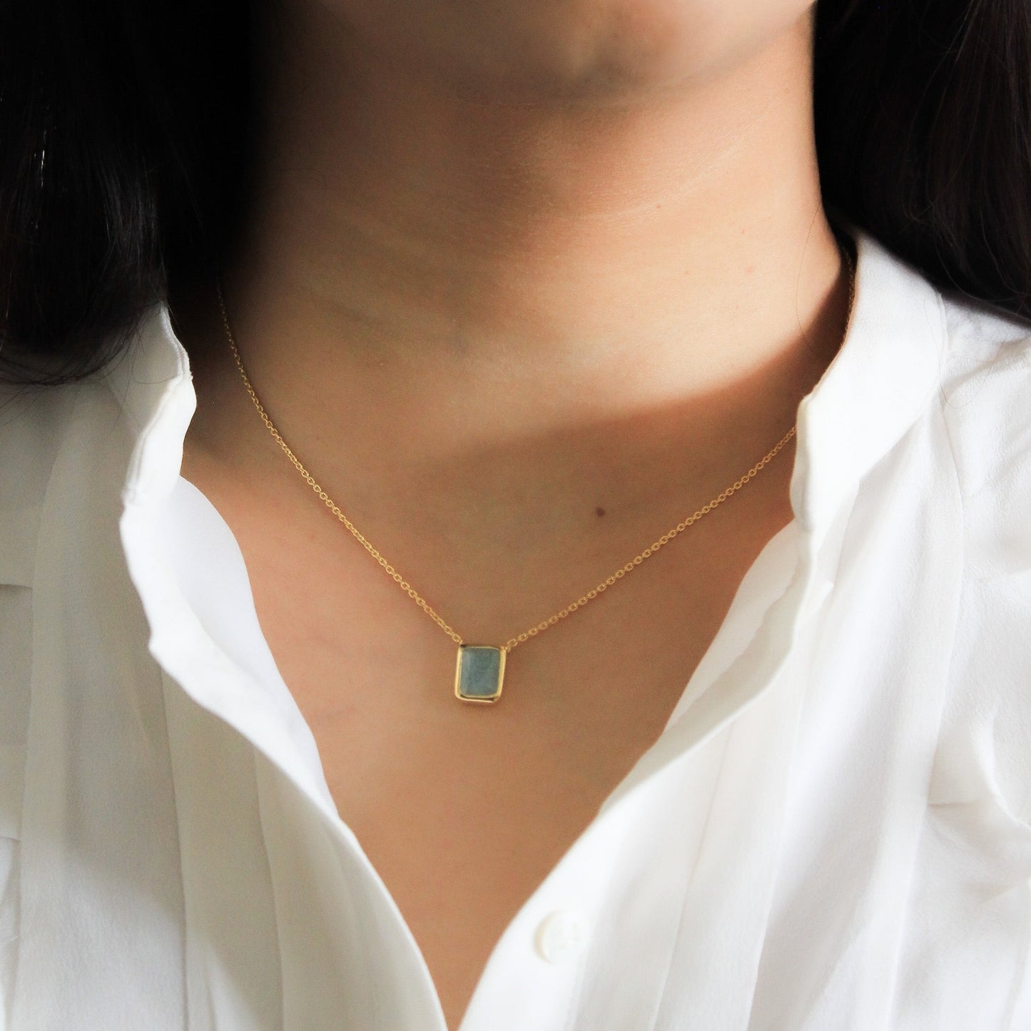 Aquamarine Necklace, Dainty Necklaces, Wedding jewellery, Something blue