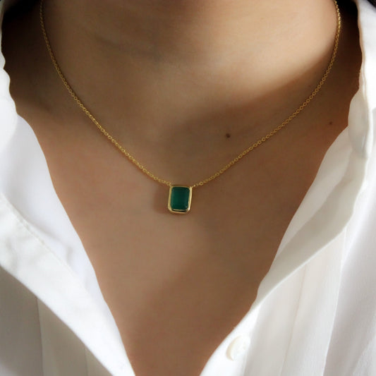 Lilly Green Onyx Necklace - SOMYA LONDON