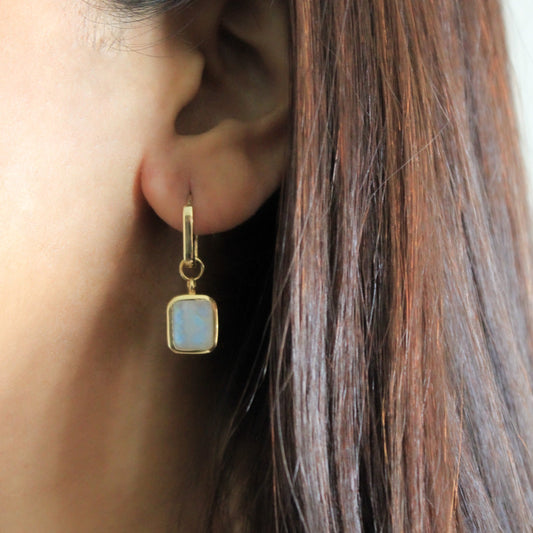 Moonstone Earrings, Moonstone Hoops, Ethical Jewellery, British Jewellery Brand, moonstone earrings, earrings moonstone, gold moonstone earrings