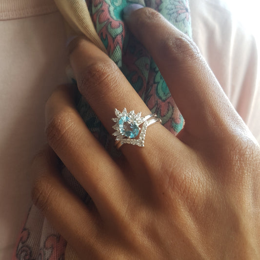 Blue Topaz Ring in Silver