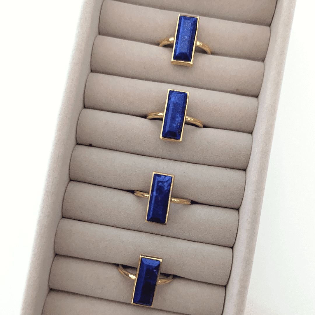Clara Ring in Lapis - SOMYA LONDON