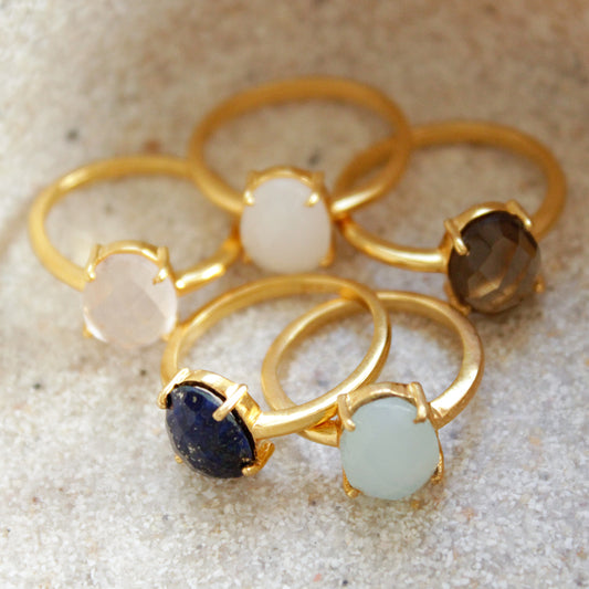 Oval Gemstone Rings