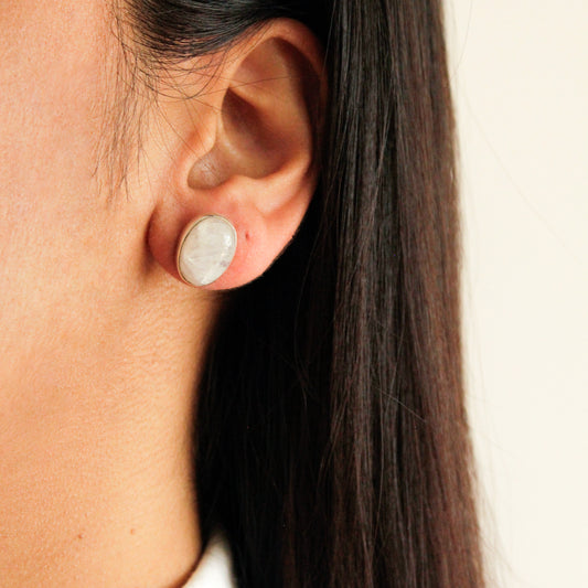 Silver Moonstone Studs, moonstone earring, earrings moonstone, silver moonstone earrings