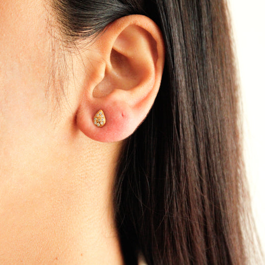 Gold Teardrop Studs