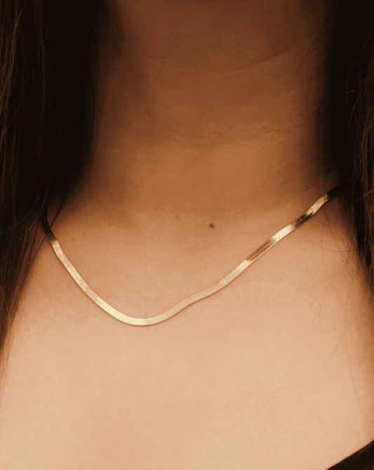 Slinky chain, snake chain, gold snake chain, plain gold chain