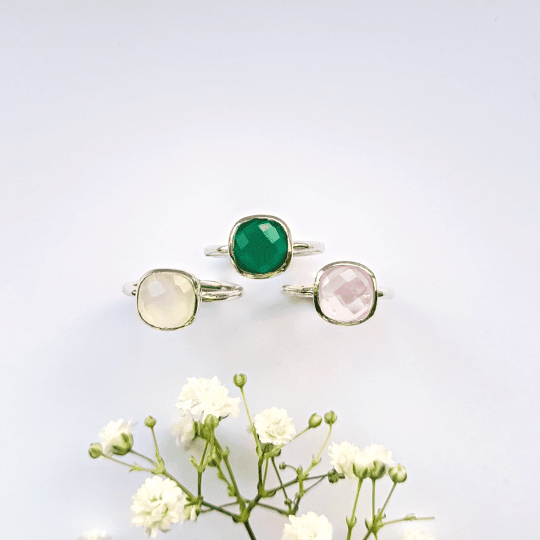 Sterling silver green onyx ring, green onyx ring, Green onyx,