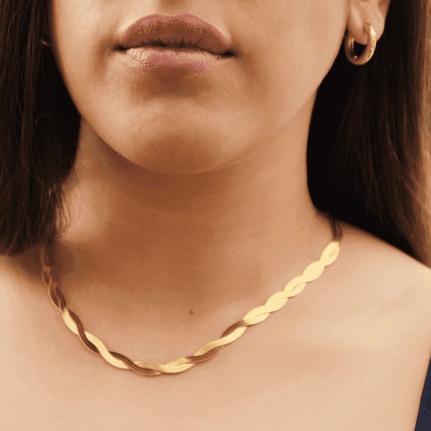 Twisted chain, mother of the bride, women's necklace