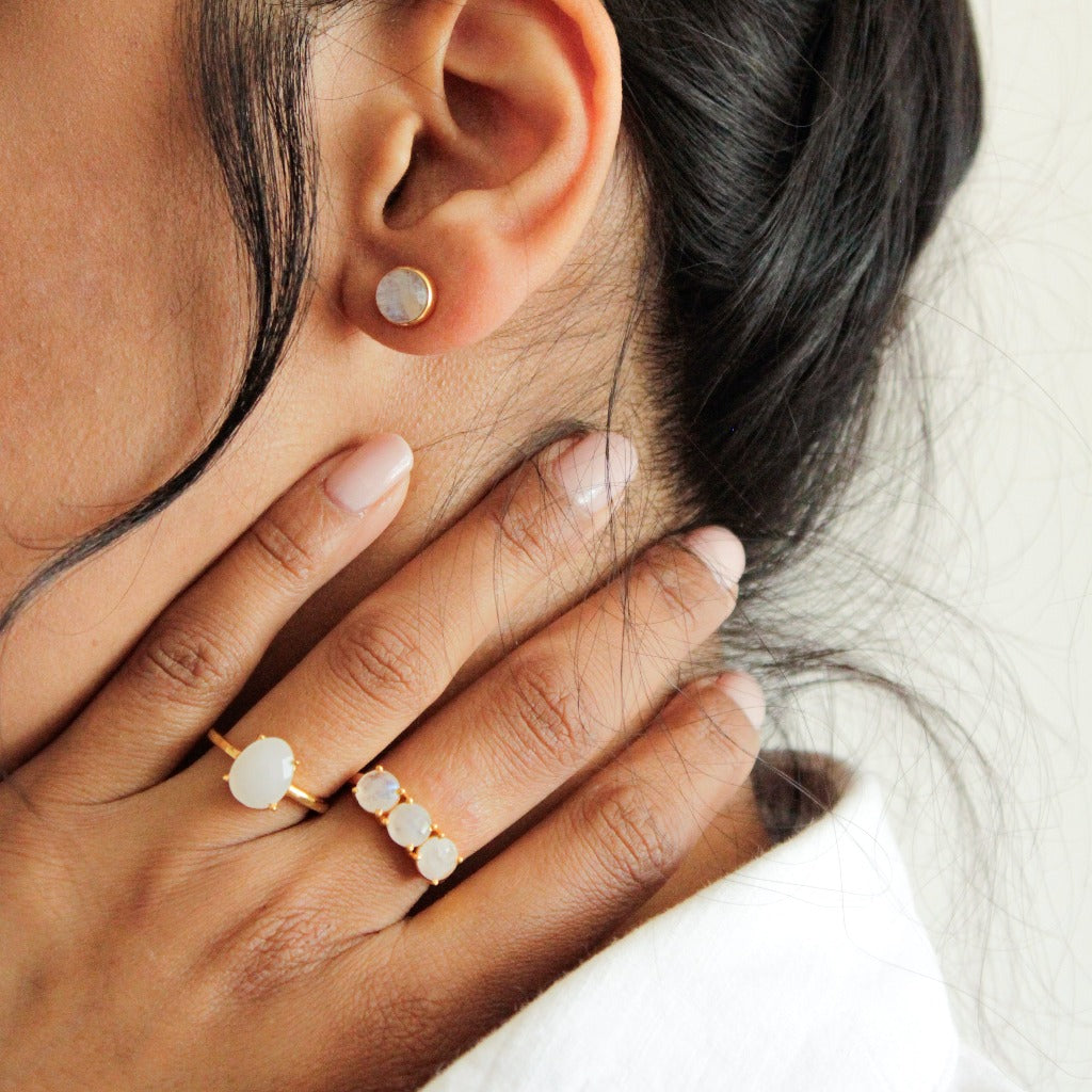 Moonstone Rings, moonstone jewellery, moon ring, statement ring, Rings, ring moonstone, Trio Moonstone Ring, Moonstone Ring, moonstone jewellery, moon ring, stacking ring, ethical rings, ring moonstone, summer jewellery, new jewellery, rainbow moonstone rings