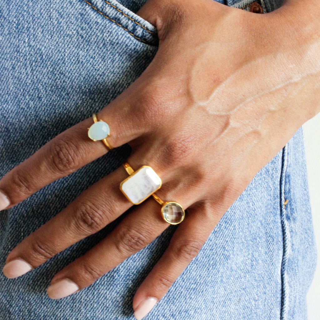 14k Gold Vermeil Gemstone Rings