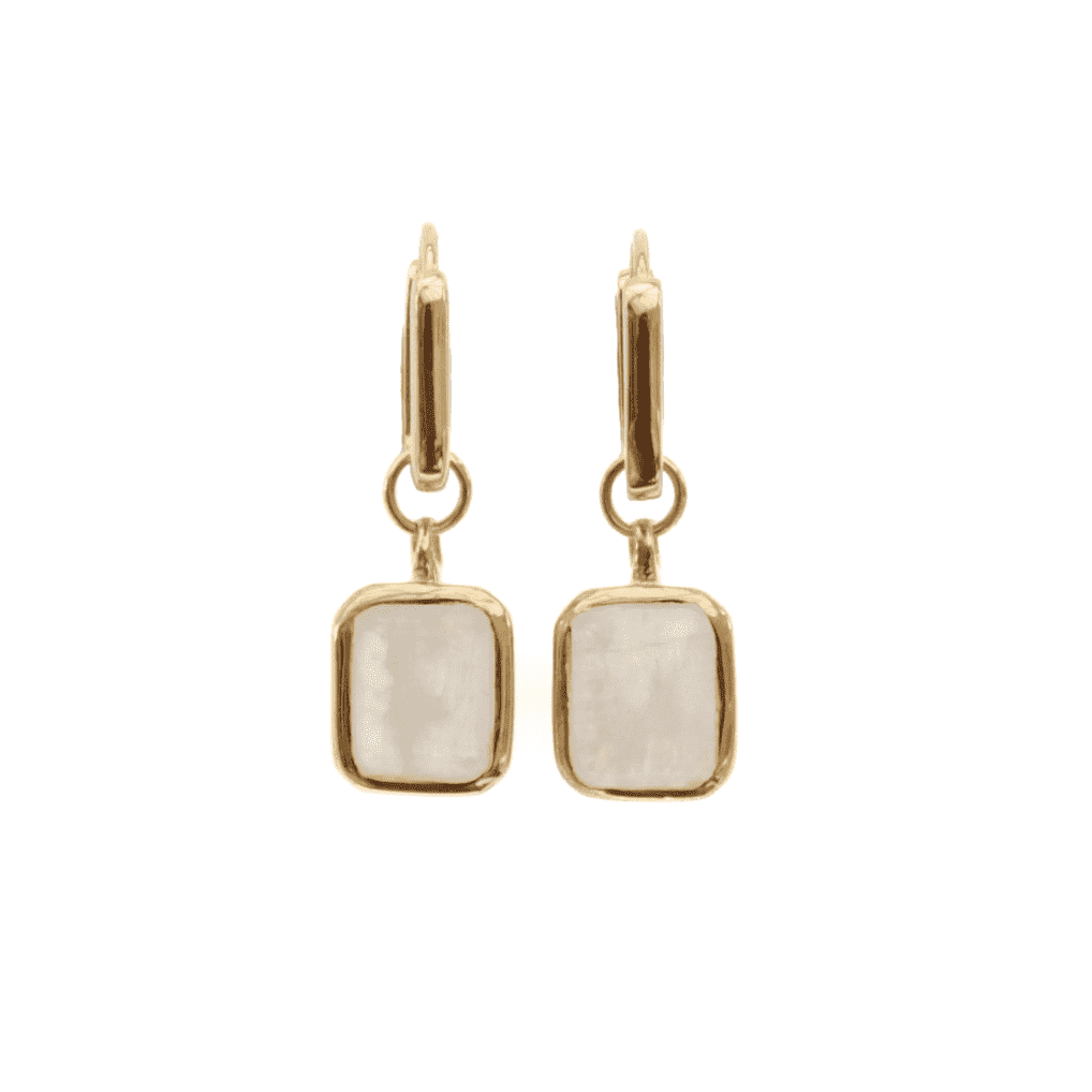 Lilly Moonstone Earrings - SOMYA LONDON, moonstone earrings, earrings moonstone, gold moonstone earrings