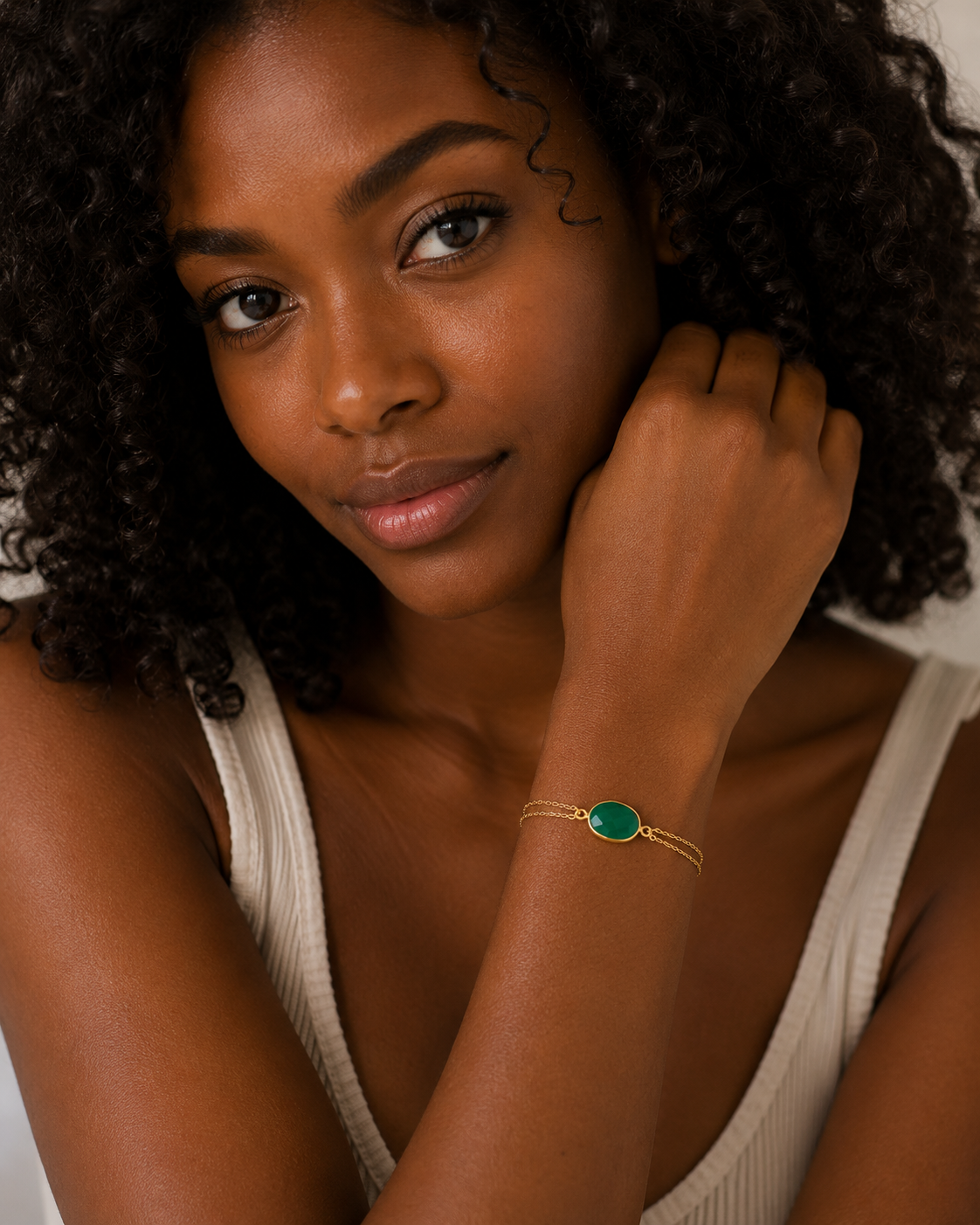 Green Onyx Double Chain Bracelet