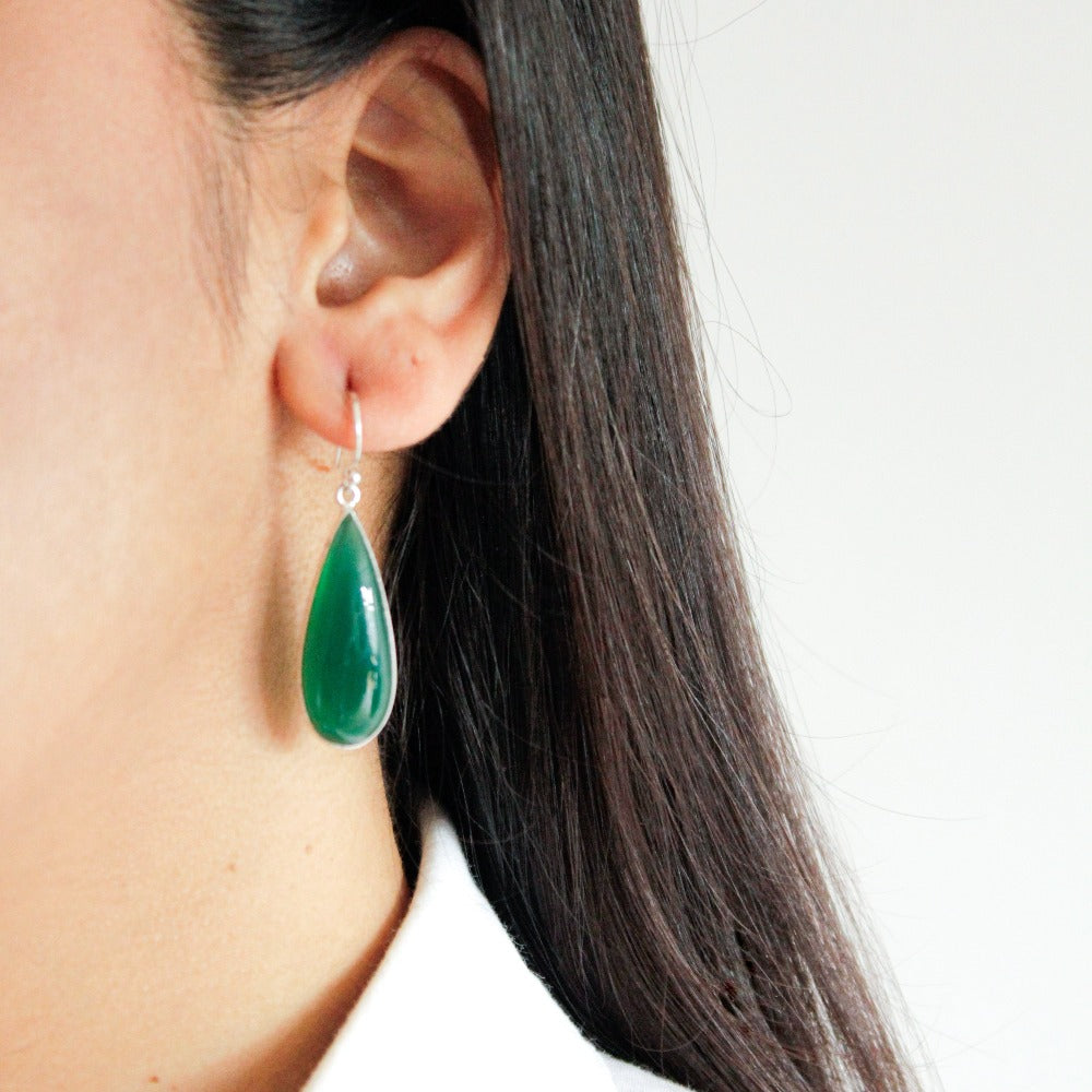 green onyx, green onyx earrings