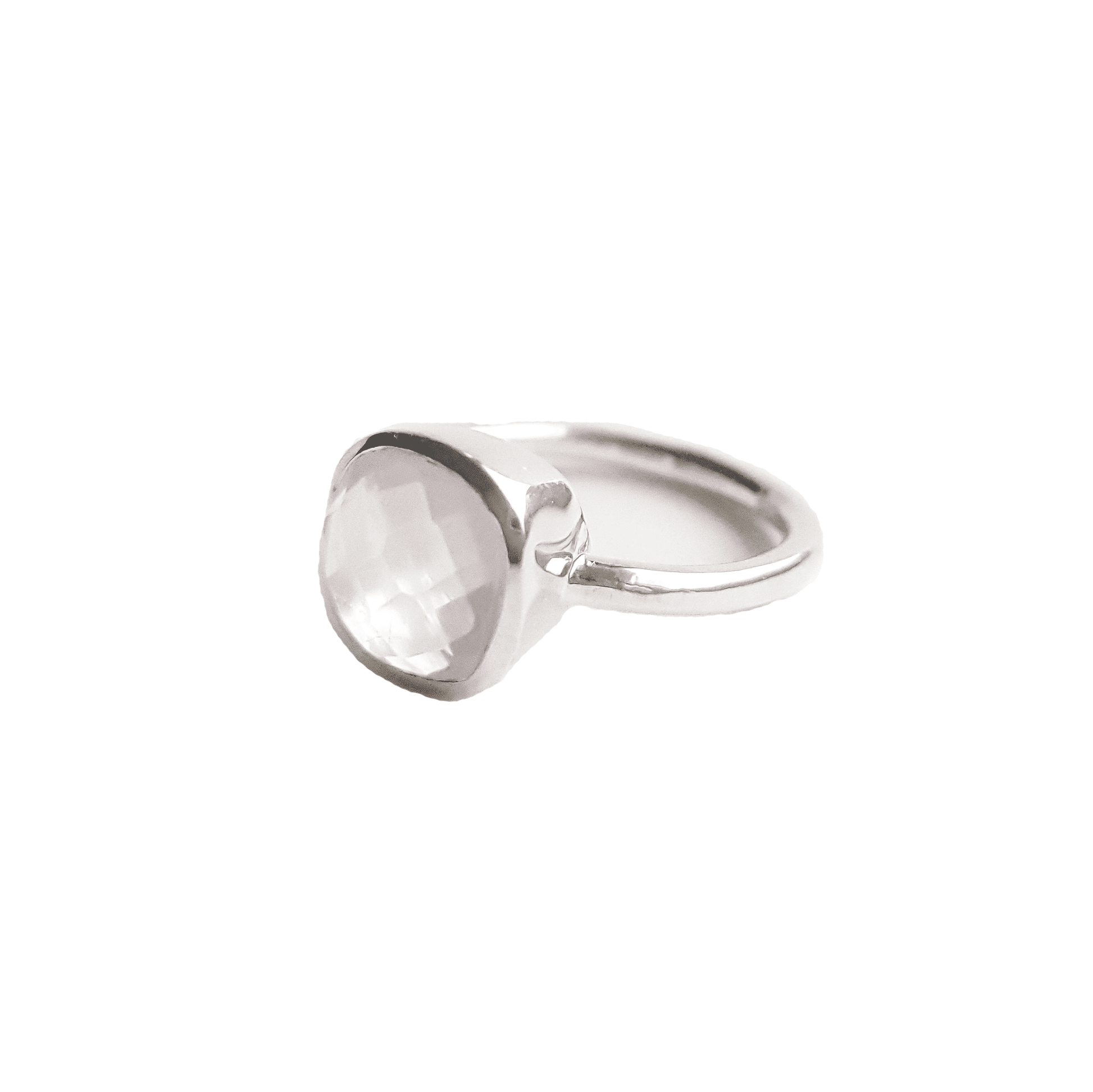 Silver ring 2025 with rose quartz