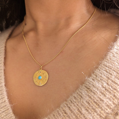 Celestial Coin Necklace - SOMYA LONDON, Summer Jewellery, Talisman necklace