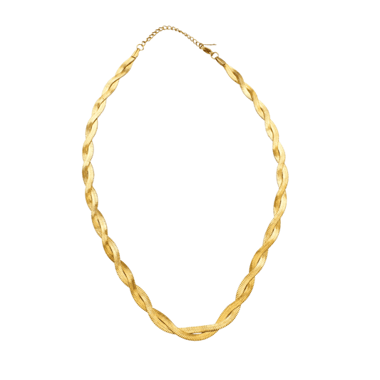 Twisted snake chain, gold vermeil, gold vermeil necklace, twisted chain , pleated necklace