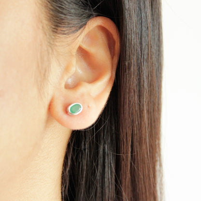 Emerald stud earrings, attract love and abundance