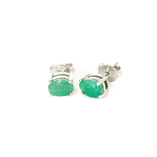 Oval Emerald Studs, emerald earrings, attract love 