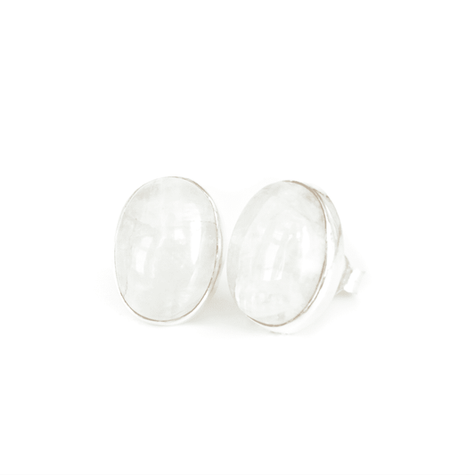 Large Oval Moonstone Studs, moonstone earring